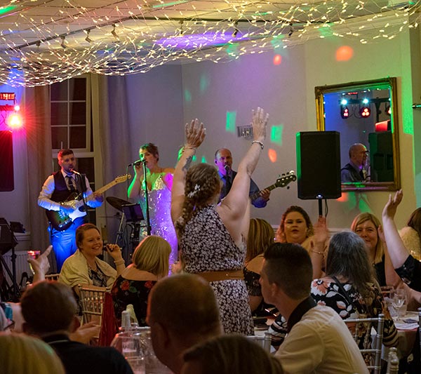 Wedding- The Swan, Kent - Band performing to crowd clapping