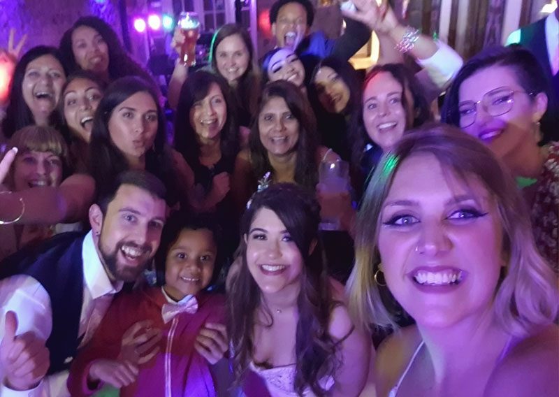 Group selfie wedding shot at the Knowle Kent